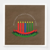 Name Jahr Kwanzaa Kerzen hinzufügen Serviette (Vorderseite)