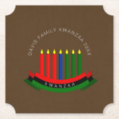 Name Jahr Kwanzaa Kerzen hinzufügen Untersetzer (Vorderseite)