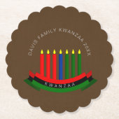 Name Jahr Kwanzaa Kerzen hinzufügen Untersetzer (Vorderseite)