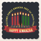 Name Jahr Kwanzaa Kerzen hinzufügen Untersetzer (Vorderseite)