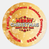 Name Jahr passend Frohe Weihnachten hinzufügen Runder Aufkleber (Vorderseite)