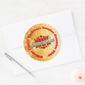 Name Jahr passend Frohe Weihnachten hinzufügen Runder Aufkleber (Umschlag)