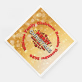 Name Jahr passend Frohe Weihnachten hinzufügen Serviette (Ecke)