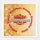 Name Jahr passend Frohe Weihnachten hinzufügen Serviette (Vorderseite)