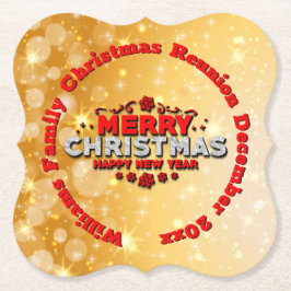 Name Jahr passend Frohe Weihnachten hinzufügen Untersetzer