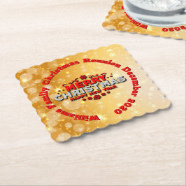 Name Jahr passend Frohe Weihnachten hinzufügen Untersetzer