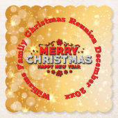 Name Jahr passend Frohe Weihnachten hinzufügen Untersetzer (Vorderseite)