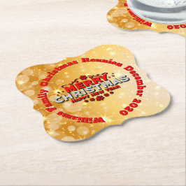 Name Jahr passend Frohe Weihnachten hinzufügen Untersetzer