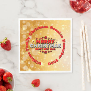 Name Jahr passend Frohe Weihnachts-Mittagessen hin Serviette