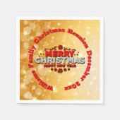 Name Jahr passend frohen Weihnachtscocktail hinzuf Serviette (Vorderseite)