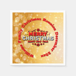 Name Jahr passend frohen Weihnachtscocktail hinzuf Serviette