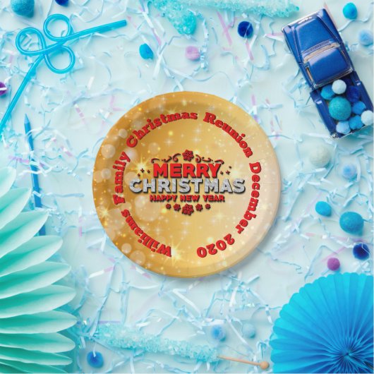 Name Jahr passend Weihnachten 20xx 7" Pappteller (Party)