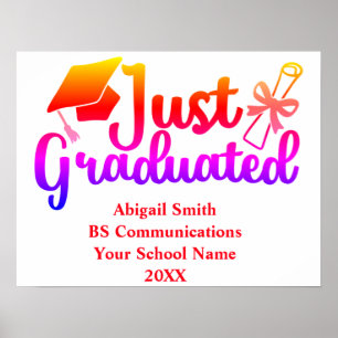 Name, Jahr, Schule, personalisierter Abschluss Poster