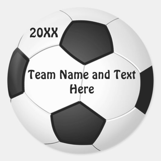 NAME, JAHR, TEAM, personalisierter Fußball-Sticker Runder Aufkleber (Vorderseite)