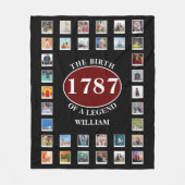 Name Jahr und Fotos Geburtstag Fleece Blanket hinz (Vorderseite)