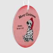 Name , Jahr und Zeile des WeihnachtsDalmatiners Ornament (Vorderseite)