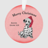 Name , Jahr und Zeile des WeihnachtsDalmatiners Ornament (Vorderseite)