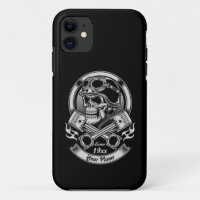 Name Jahr Vintage Biker Totenkopf gekreuzte Kolben
