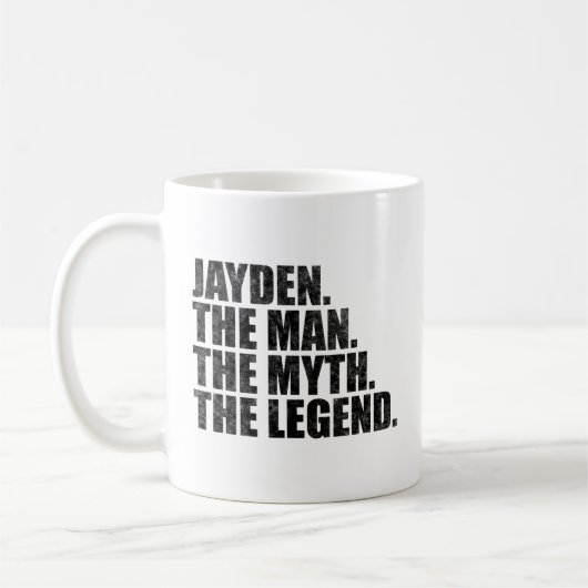 Name Jayden, Jayden Der Mann Der Mythos Die Legend Kaffeetasse (Links)
