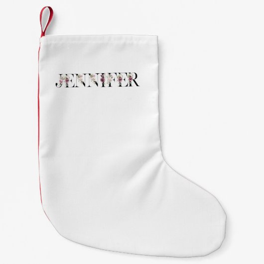 Name Jennifer Kleiner Weihnachtsstrumpf (Vorderseite)