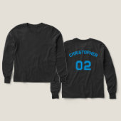 Name Jersey Number Boys Grau Long Sleeve (Design Vorder- & Rückseite)