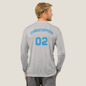 Name Jersey Number Mens Grau Long Sleeve Tri-Blend Shirt (Voller Rücken)