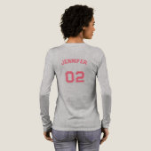 Name Jersey Number Womens Gray Long Sleeve Tri-Blend Shirt (Voller Rückseite)