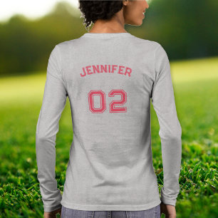Name Jersey Number Womens Gray Long Sleeve Tri-Blend Shirt