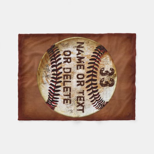 Name, Jersey Nummer Cool Baseball Blanket, 3 Größe Fleecedecke (Vorderseite (Horizontal))