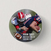 Name Jersey Nummer des Fotos Custom Football Button (Vorderseite)