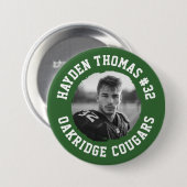 Name Jersey Nummer Foto für grüne und weiße Athlet Button (Vorne & Hinten)