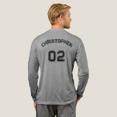 Name Jersey Nummer Grau Mens Long Sleeve Tri-Blend Shirt (Voller Rücken)