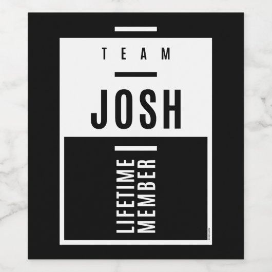 Name Josh Weinetikett (Einzelnes Label)