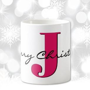 Name, Juli Ruby Red Birthstone   Frohe Weihnachten Kaffeetasse