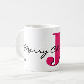 Name, Juli Ruby Red Birthstone | Frohe Weihnachten Kaffeetasse (Vorderseite Links)