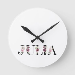 Name Julia Runde Wanduhr