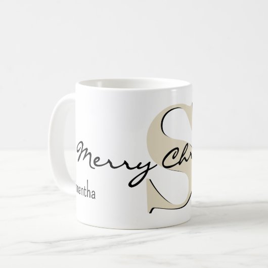 Name, June Pearl Birthstone | Frohe Weihnachten Kaffeetasse (Vorderseite Links)