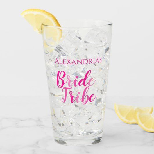 Name Junggeselinnen-Abschied der Braut - Rosa Glas (Vorderseite Ice)