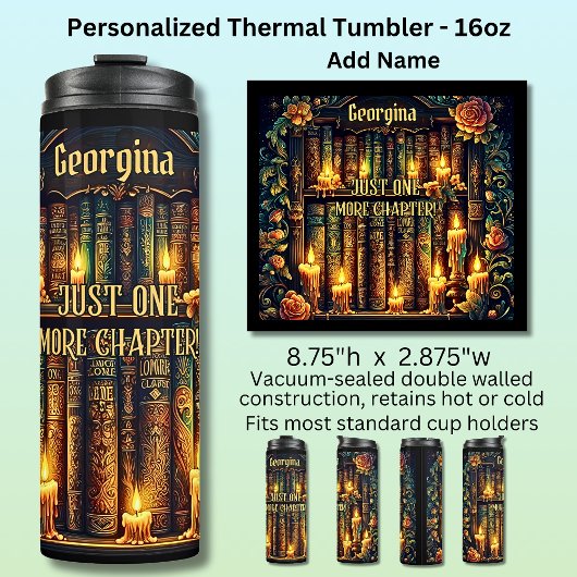 Name Just One More Chapter Books Candles Thermosbecher