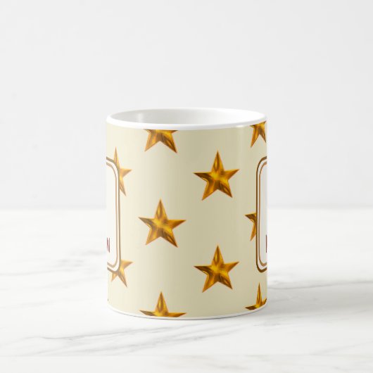 Name K Anfangsmonogramm für das Star Patchwork Kaffeetasse (Mittel)