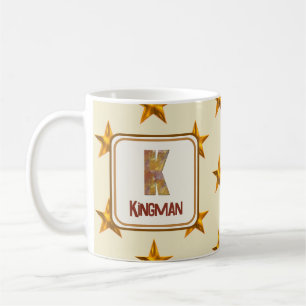 Name K Anfangsmonogramm für das Star Patchwork Kaffeetasse
