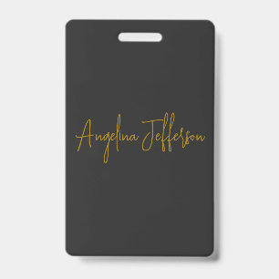 Name Kalligrafie Beruflich Elegance Gold Color Ausweis