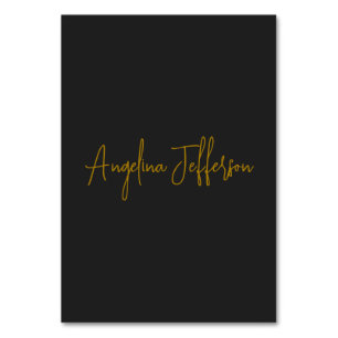 Name Kalligrafie Beruflich Elegance Gold Color Tischnummer