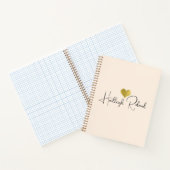 Name Kalligrafie-Monogramm Herz Notizblock (Innenseite)