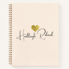 Name Kalligrafie-Monogramm Herz Notizblock