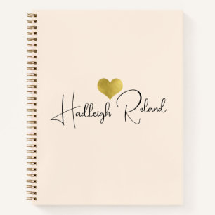 Name Kalligrafie-Monogramm Herz Notizblock