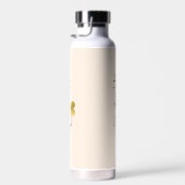Name Kalligrafie Monogramm Herz Pfirsich Trinkflasche (Rechts)