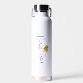 Name Kalligrafie-Monogramm Herz Trinkflasche (Vorne)