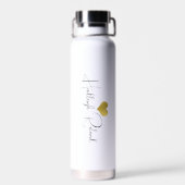 Name Kalligrafie-Monogramm Herz Trinkflasche (Rückseite)
