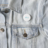 Name Kalligrafie Schrift Plain Einfach Weiß Blau Button (Beispiel)